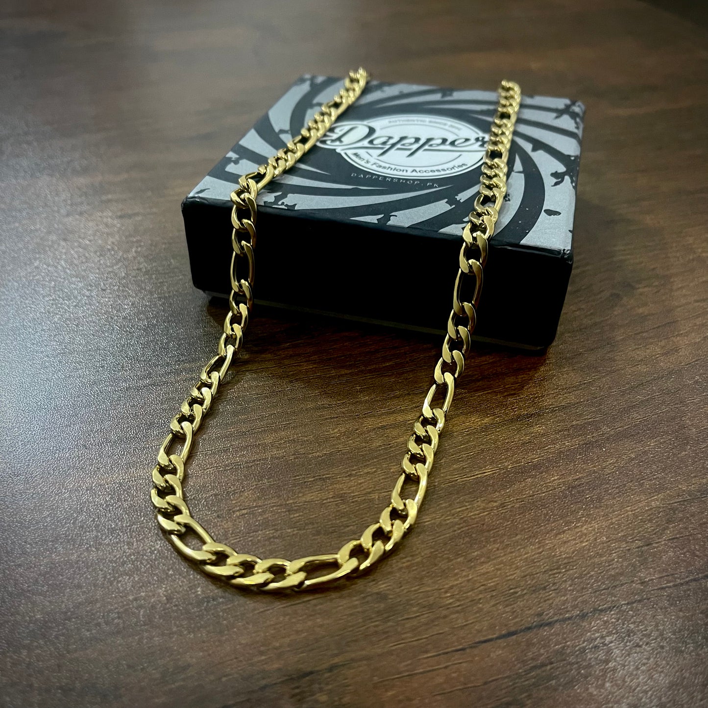 6mm Golden Figaro Link Neck Chain For Men