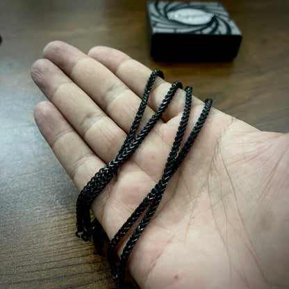 3mm Black Square Foxtail Long Neck Chain