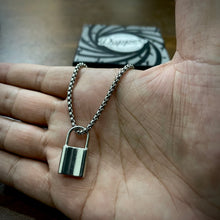 Load image into Gallery viewer, Stainless Steel Pad Lock Pendant Necklace