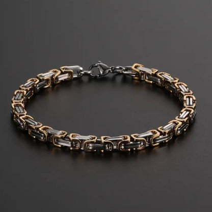 5mm Golden & Silver Byzantine Bracelet For Men