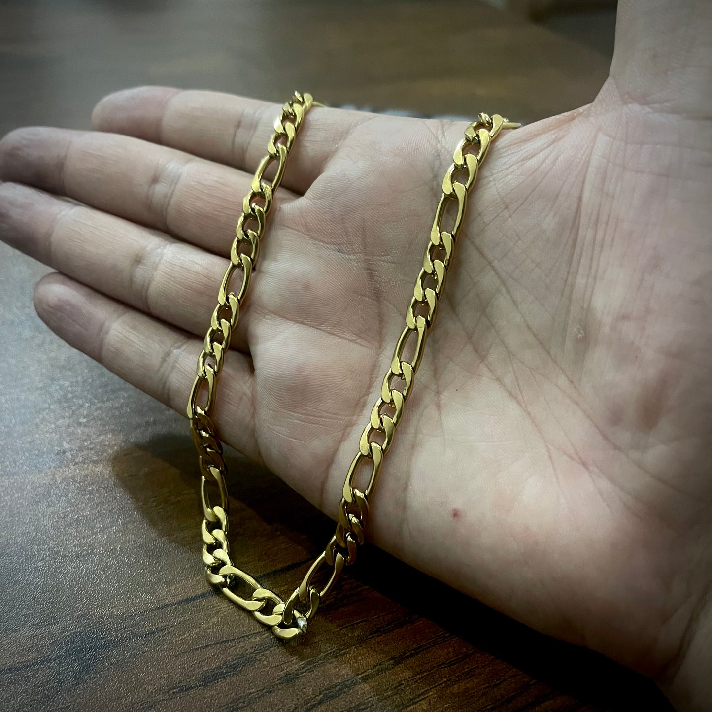 6mm Golden Figaro Link Neck Chain For Men