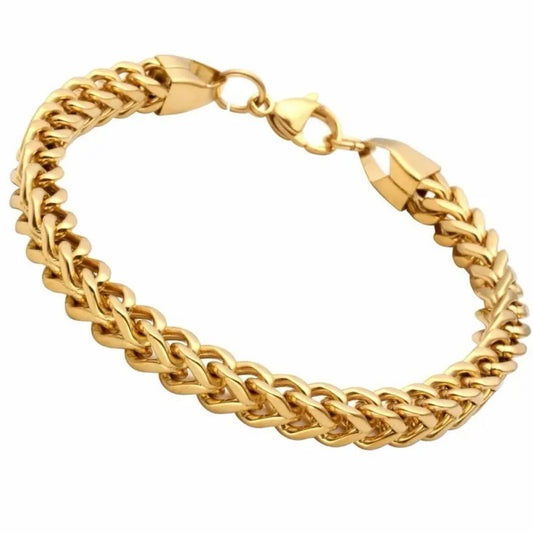 6mm Golden Squre Foxtail Chain Bracelet For Men