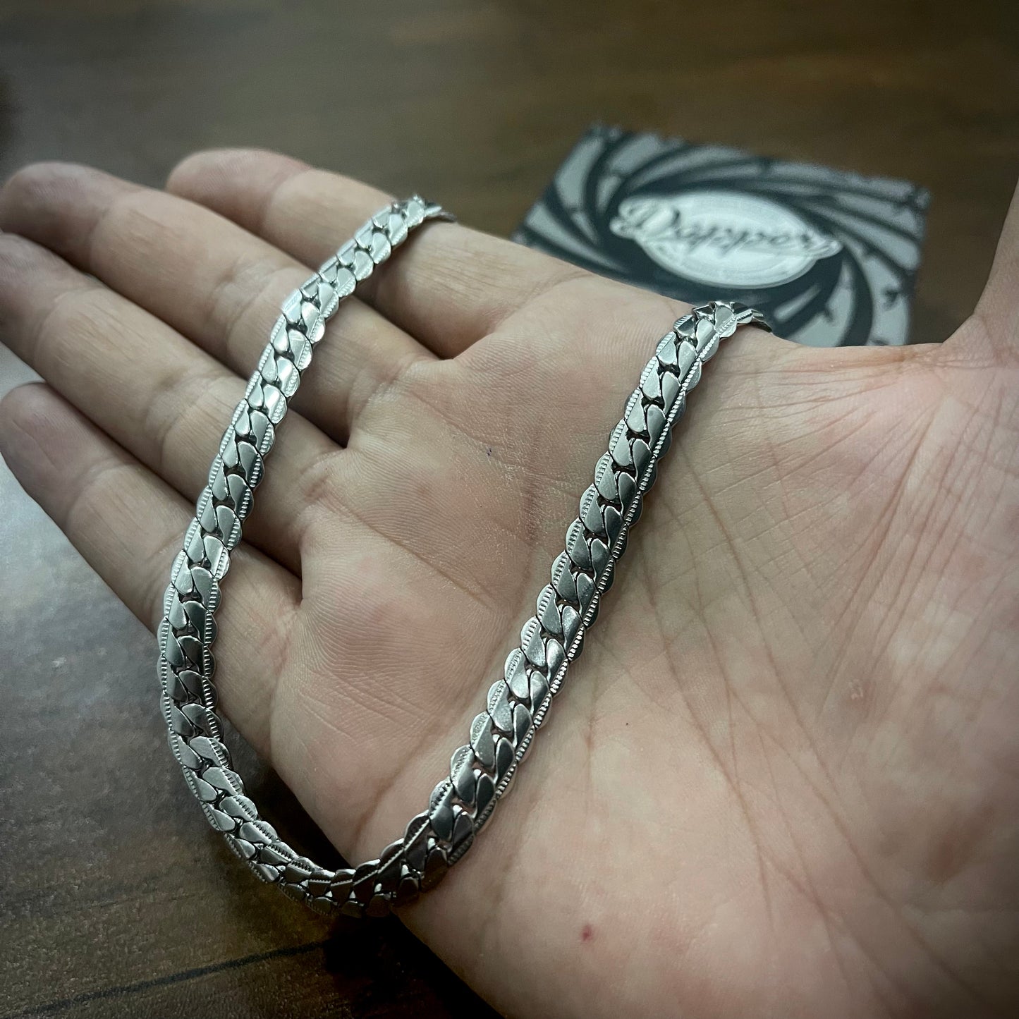 8mm Silver Miami Link Neck Chain For Men
