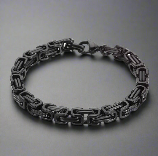 6mm Black Byzantine Bracelet For Men