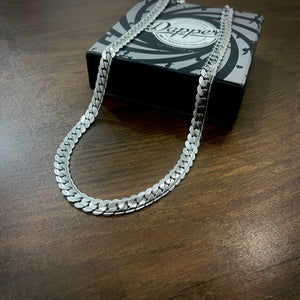 8mm Silver Miami Link Neck Chain For Men