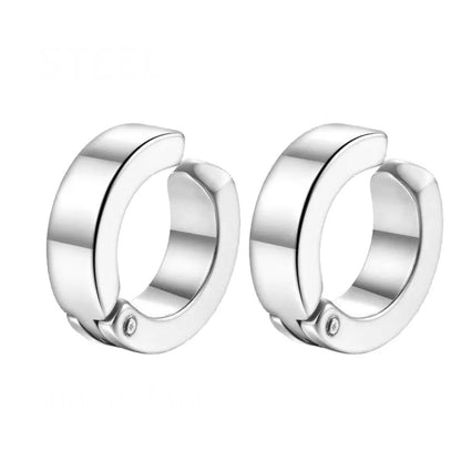 Stainless Steel Silver Non-Piercing Magnetic Bali Stud Earring For Men online in Pakistan