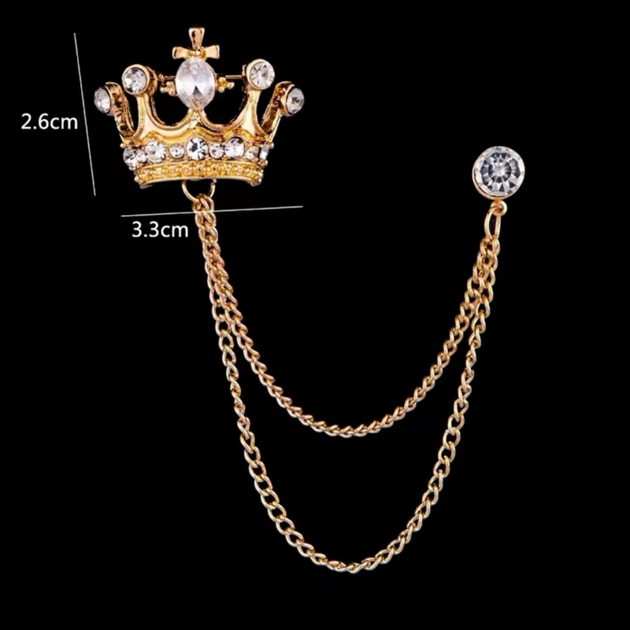 GOLDEN CROWN CHAIN BROOCH FOR MEN COAT IN PAKISTAN