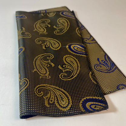 Golden & Black Paisley pocket square handkerchief online in Pakistan