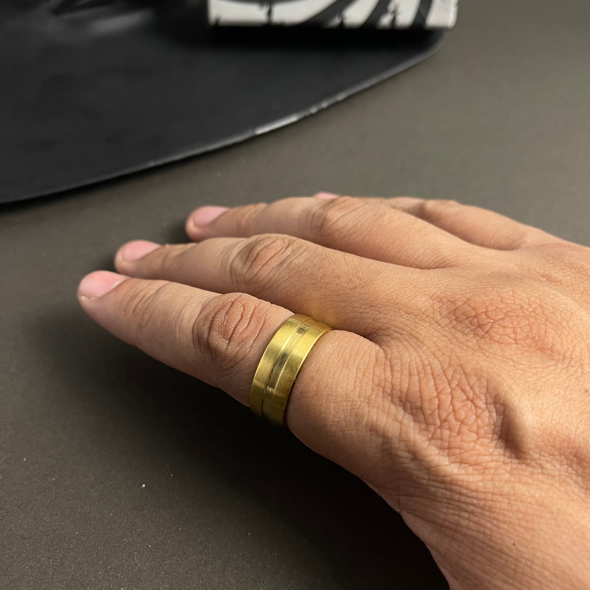 8mm Golden Titanium Wedding Ring For Men Rings For Men In