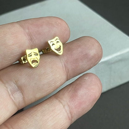 Golden mask earrings for men in Pakistan