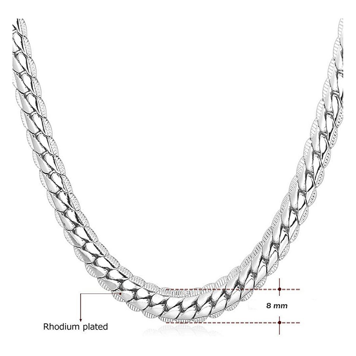 9mm Silver Miami Link Neck Chain For Men