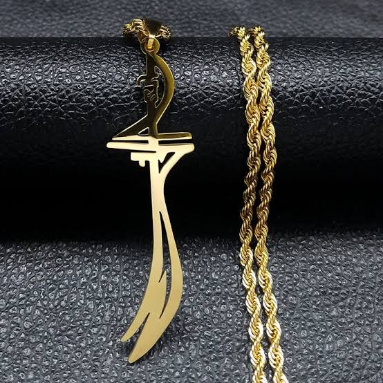 Hazrat Maula Ali Zulfiqar Sword Golden Pendant For Men Online In Pakistan