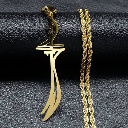 Hazrat Maula Ali Zulfiqar Sword Golden Pendant For Men Online In Pakistan