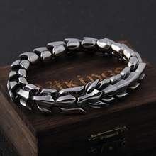 Load image into Gallery viewer, Viking dragon stainless steel bracelet for men online in Pakistan
