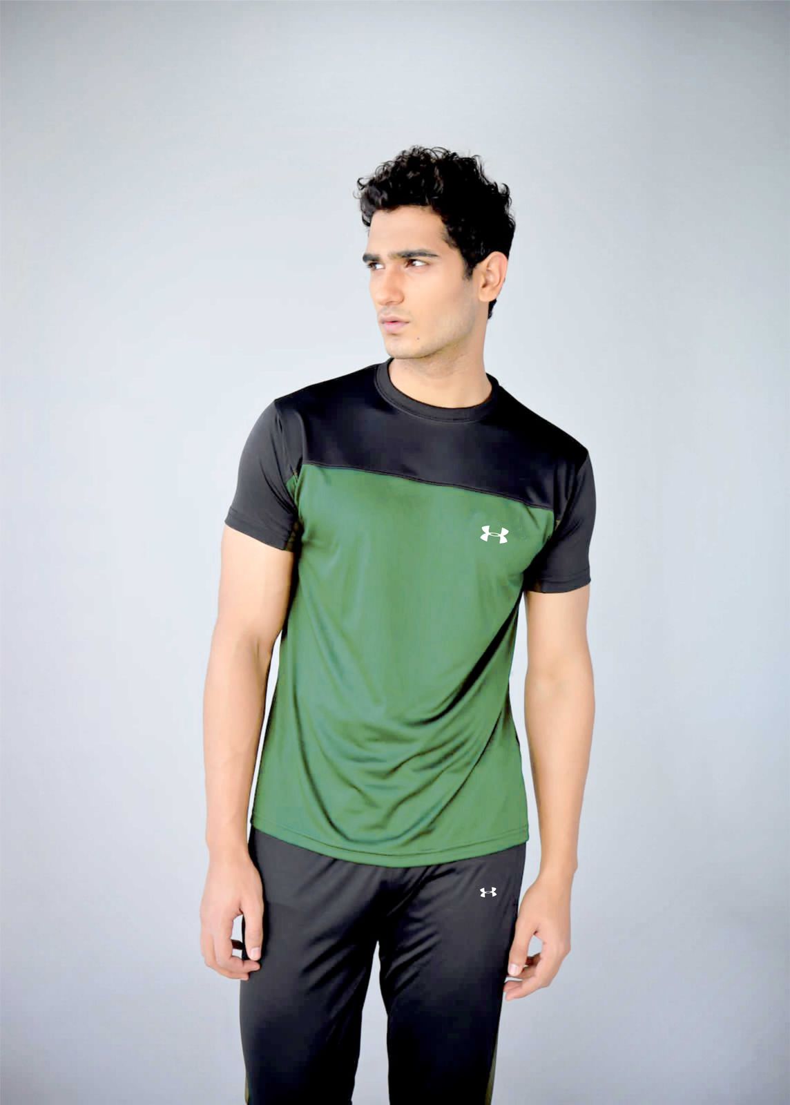 UA Green and Black Summer Dri Fit Track Suit