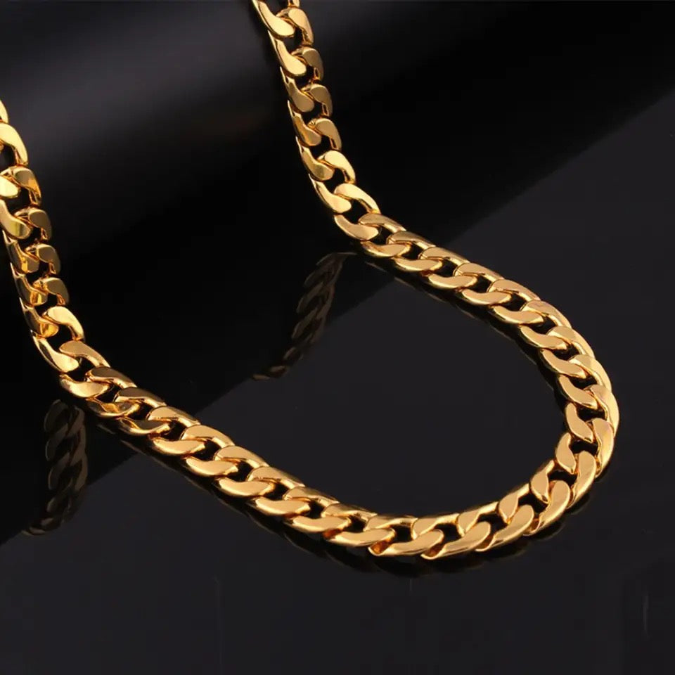 12mm stainless steel cuban curb neck chain for men online in pakistan