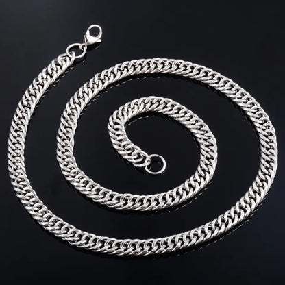 5mm Silver Diamond Cut Cuban Neck Chain