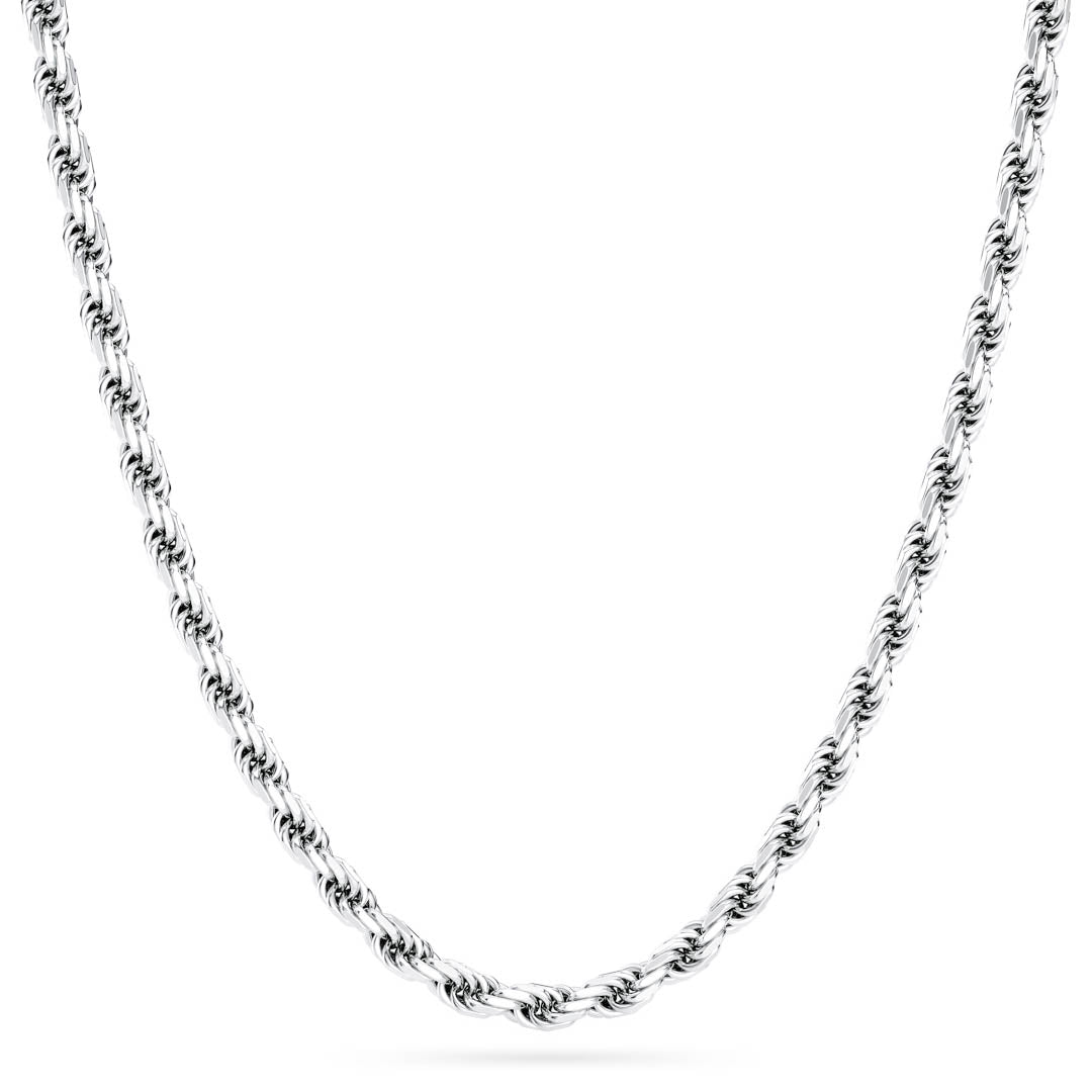 5mm Silver Twisted Rope Neck Chain