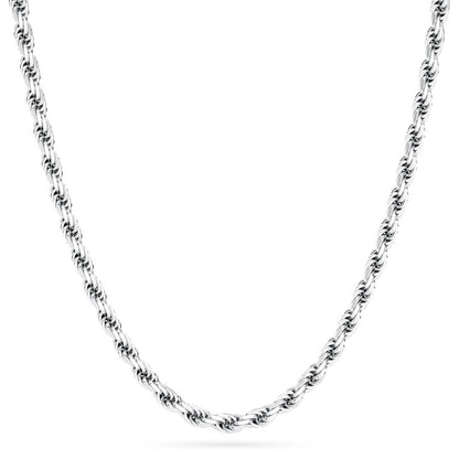 5mm Silver Twisted Rope Neck Chain