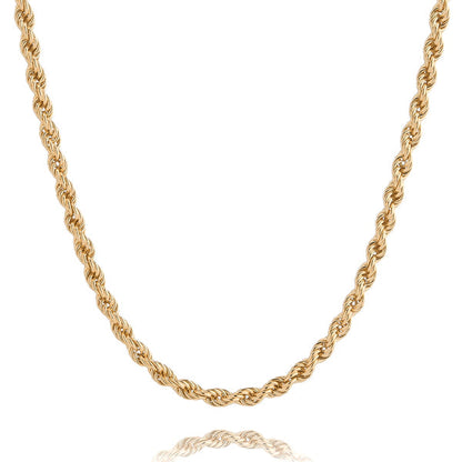 6mm Golden Twisted Rope Neck Chain