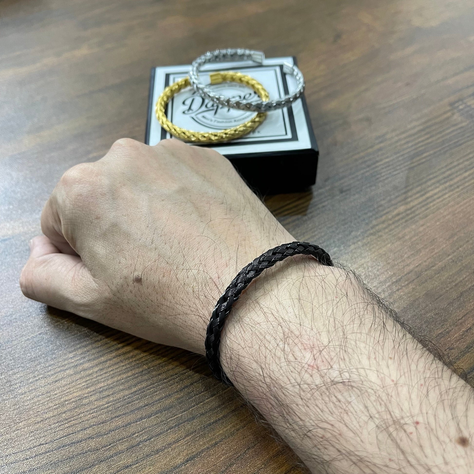 Stainless Steel Mens Jewelry 316 Stainless Steel Silver Braided