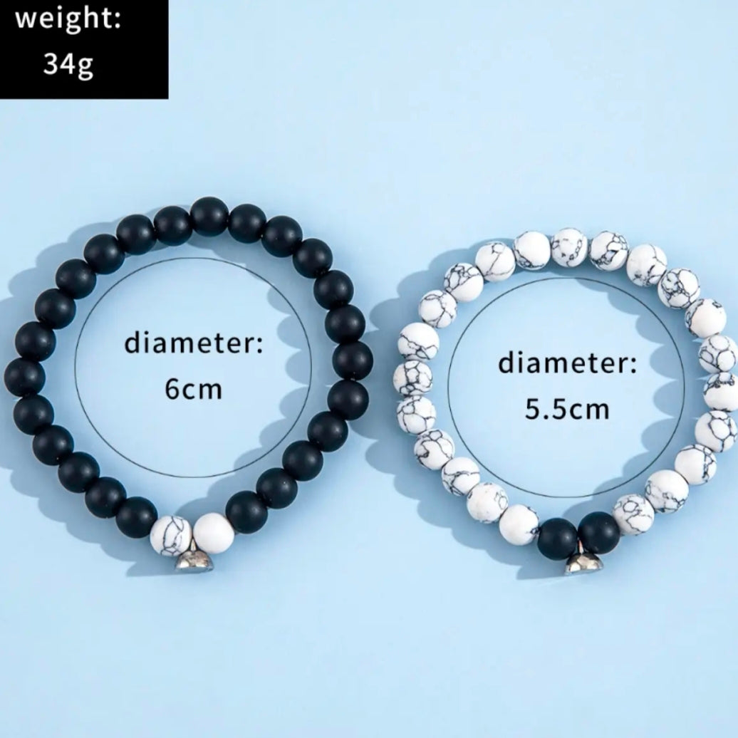 magnetic couple distance bracelet for men