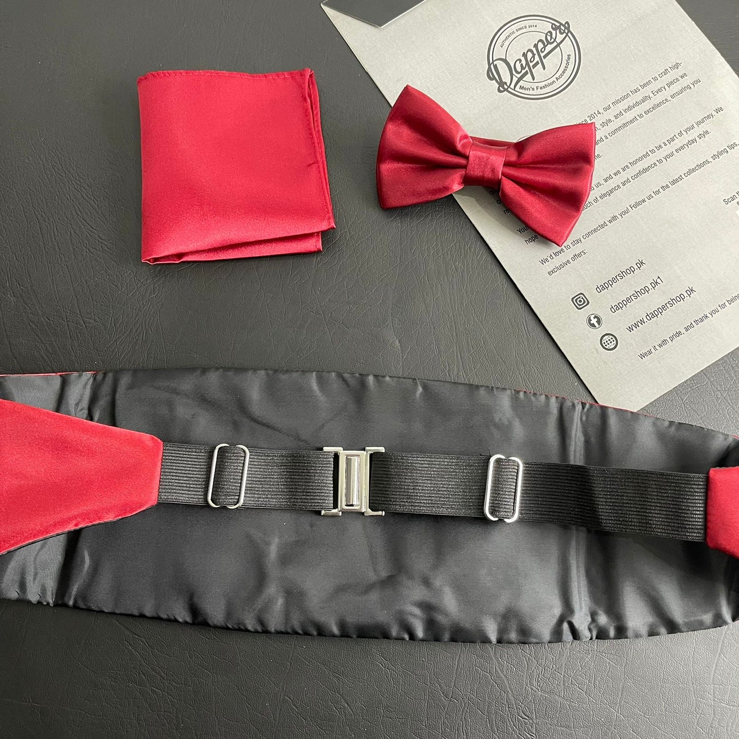 Maroon Cummerbund and Bow Tie Set For Men Online In Pakistan
