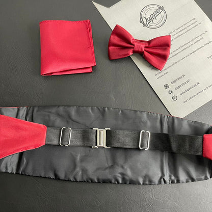 Maroon Cummerbund and Bow Tie Set For Men Online In Pakistan