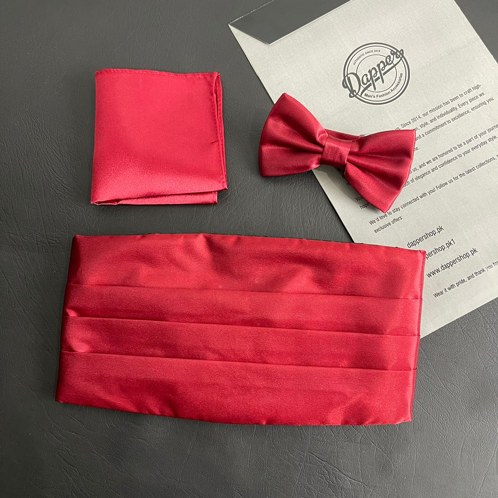Maroon Cummerbund and Bow Tie Set For Men Online In Pakistan