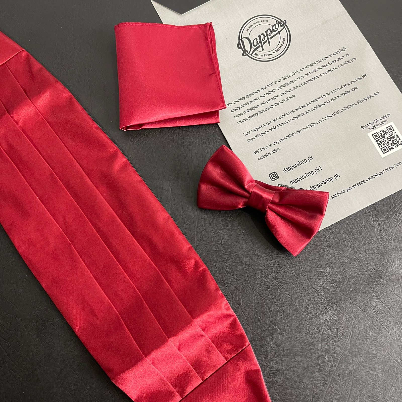 Maroon Cummerbund and Bow Tie Set For Men Online In Pakistan