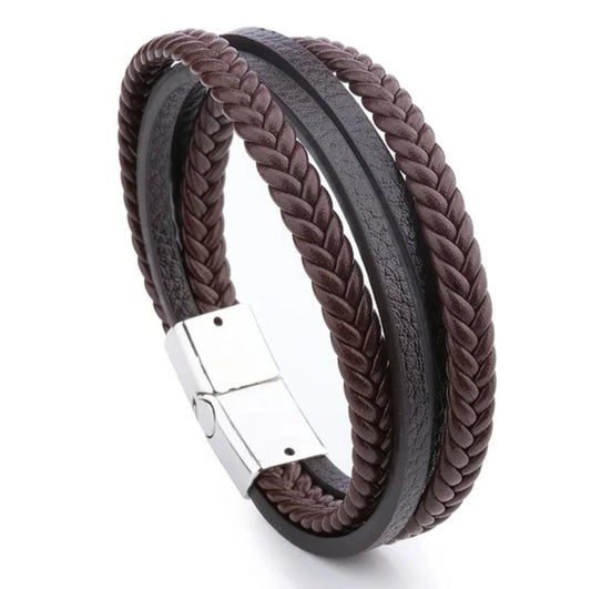 Multi layered Brown Leather Bracelet For Men Online In Pakistan