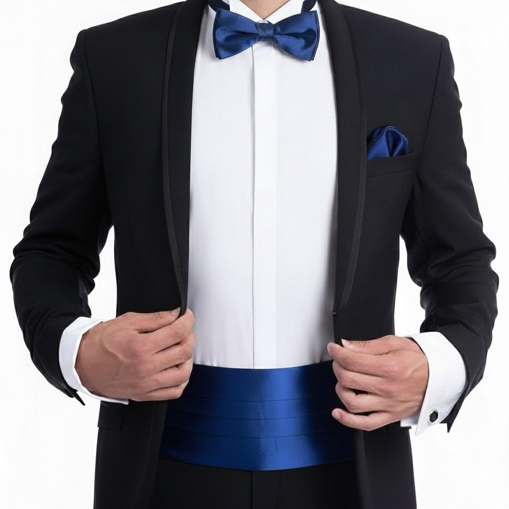 Navy Blue Cummerbund and Bow Tie Set For Men Online In Pakistan