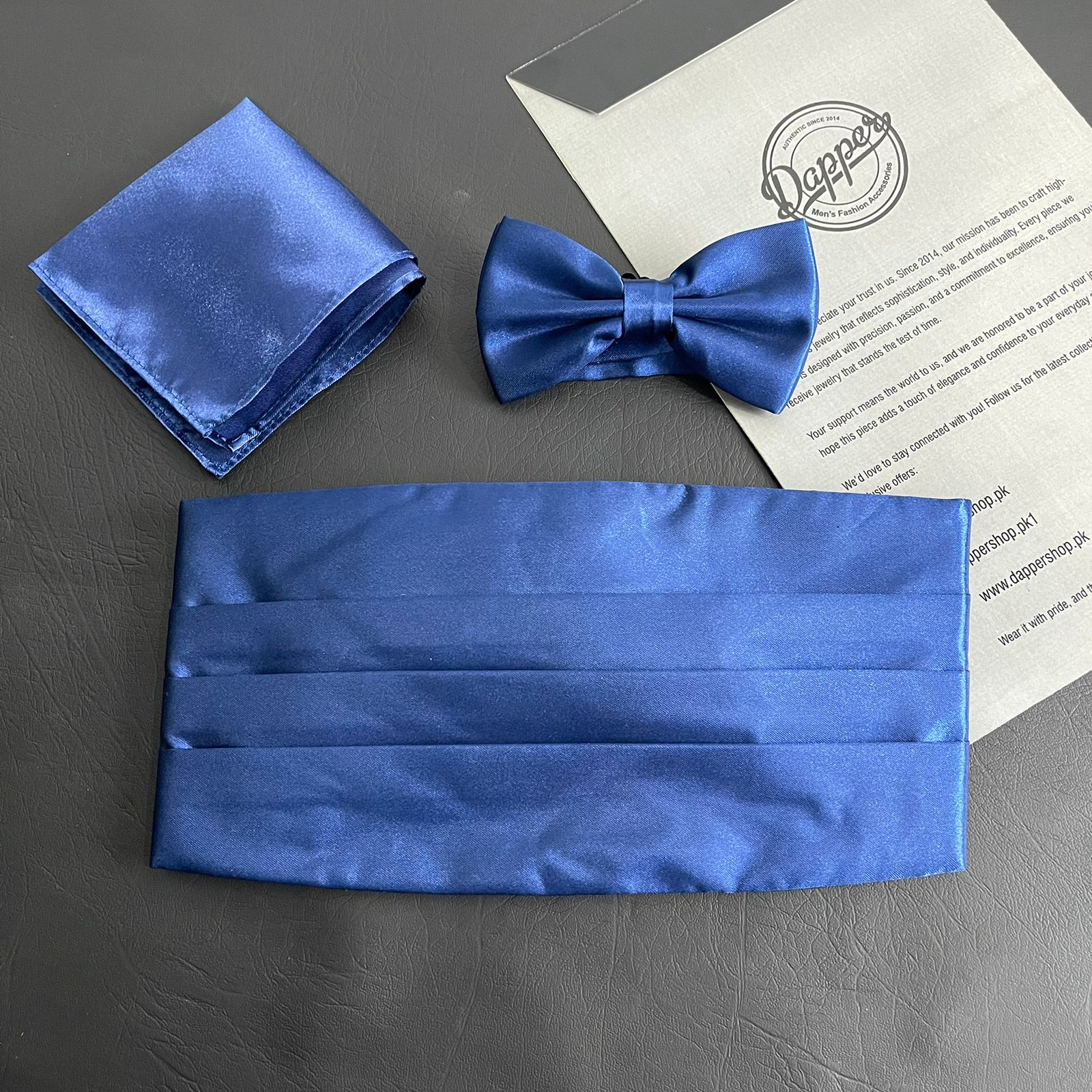 Navy Blue Cummerbund and Bow Tie Set For Men Online In Pakistan