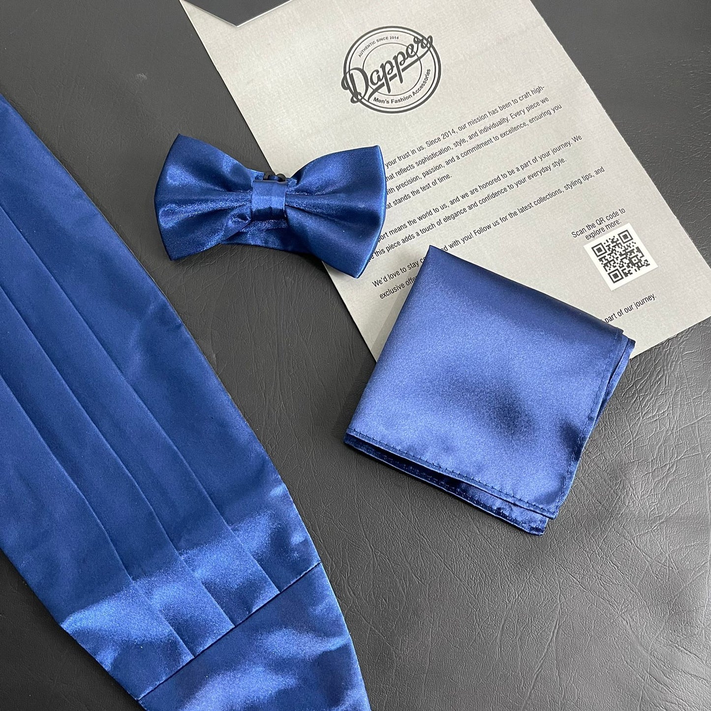 Navy Blue Cummerbund and Bow Tie Set For Men Online In Pakistan