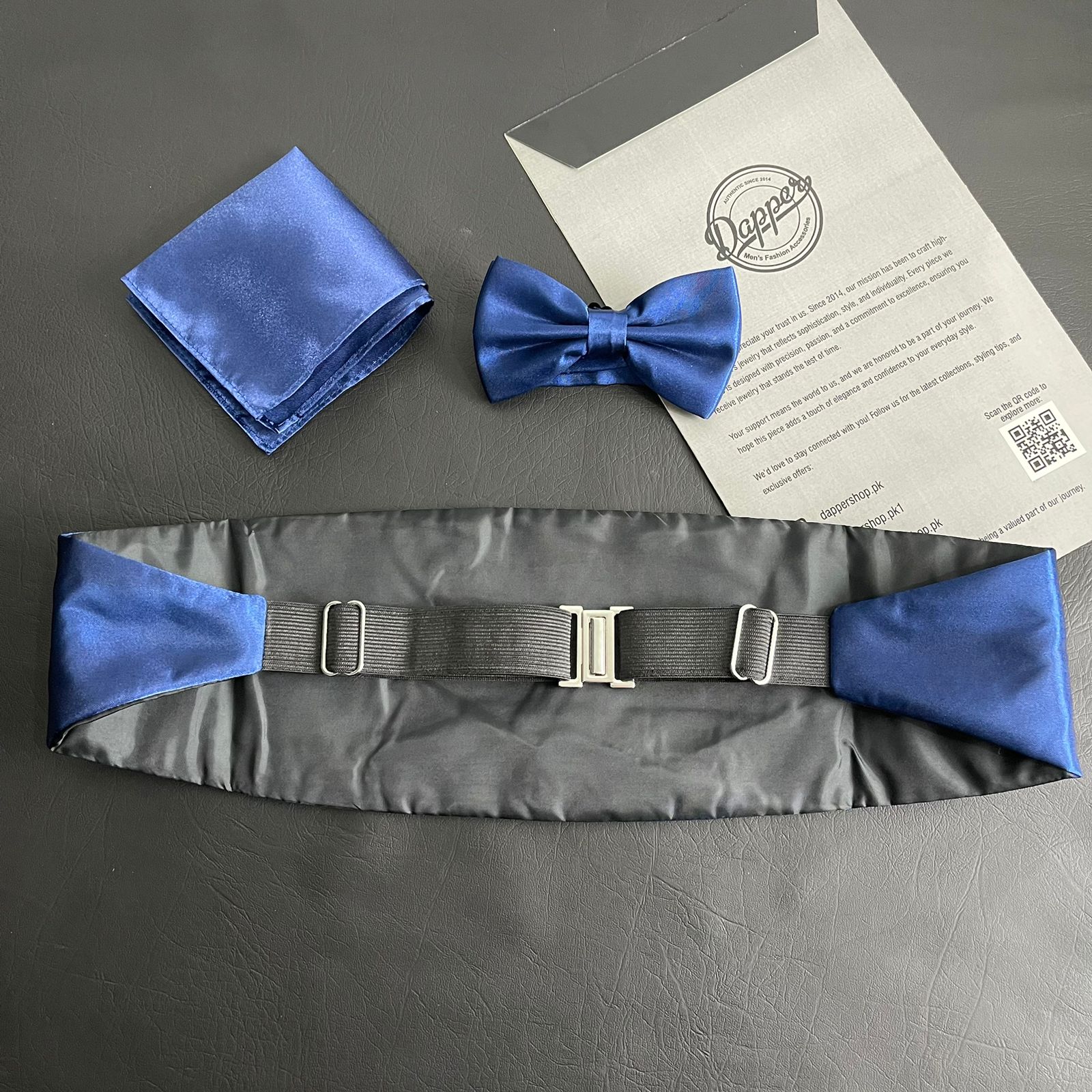 Navy Blue Cummerbund and Bow Tie Set For Men Online In Pakistan
