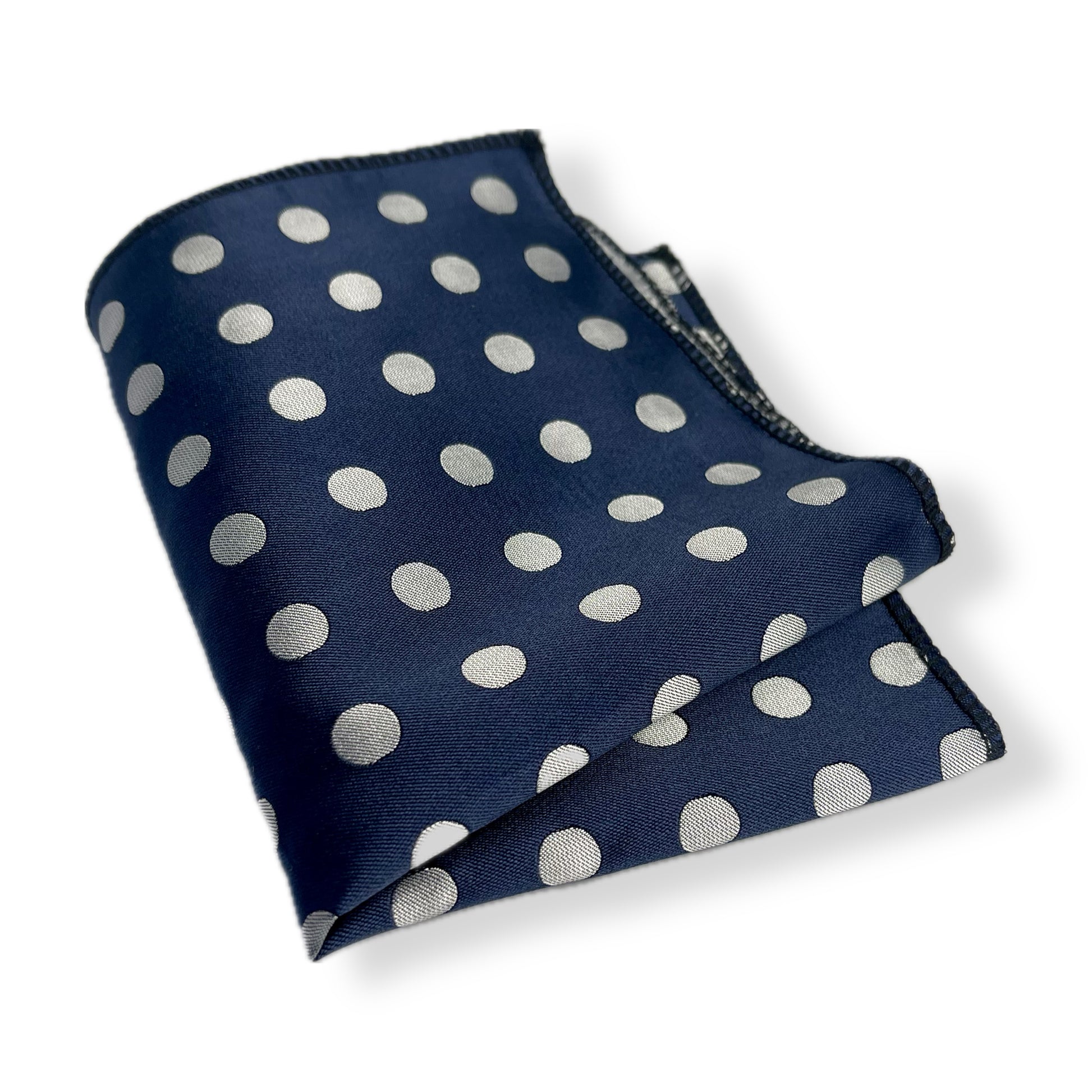 Navy Blue Polka Dots Pocket Square Handkerchief For Men Online In Pakistan