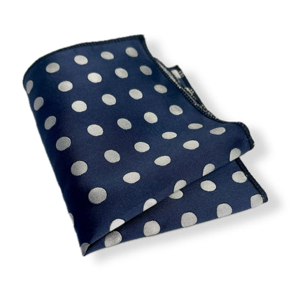 Navy Blue Polka Dots Pocket Square Handkerchief For Men Online In Pakistan