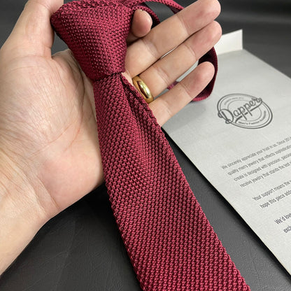 Premium Burgundy maroon Pointed Knitted Neck Tie in Pakistan