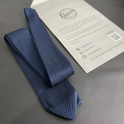 Premium Navy Blue Pointed Knitted Neck Tie in Pakistan