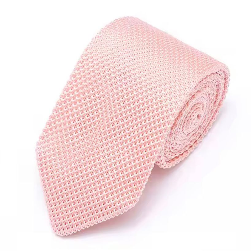 Premium Peach Pointed Knitted Neck Tie in Pakistan