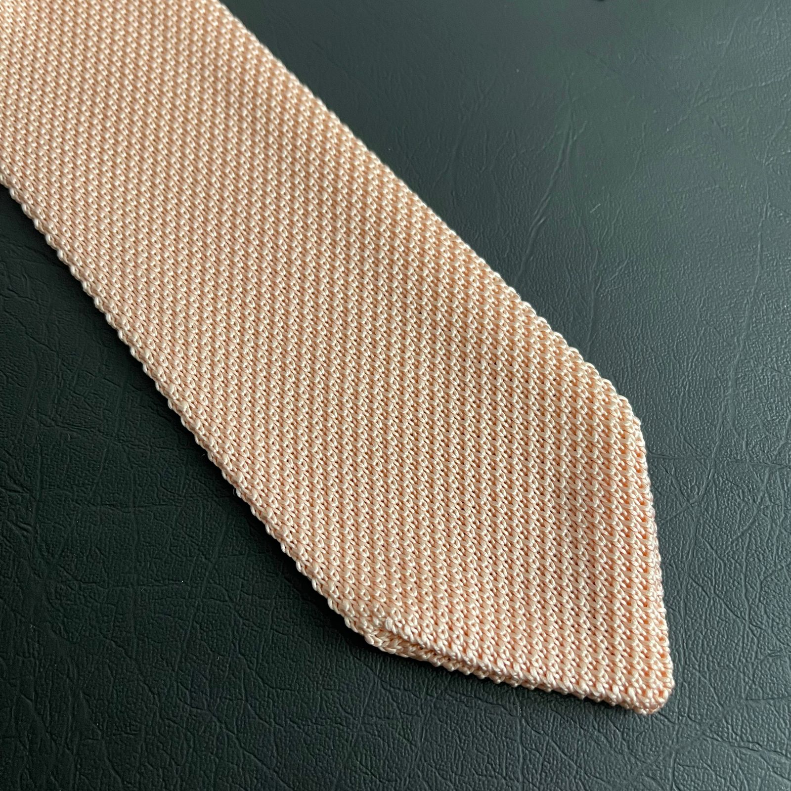 Premium Peach Pointed Knitted Neck Tie in Pakistan
