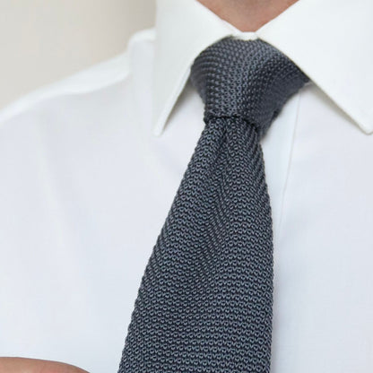 Premium grey Pointed Knitted Neck Tie in Pakistan