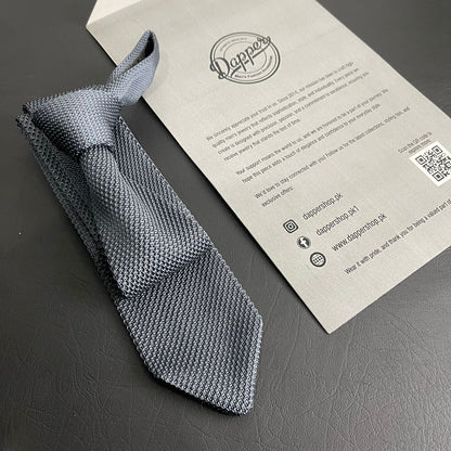 Premium grey Pointed Knitted Neck Tie in Pakistan
