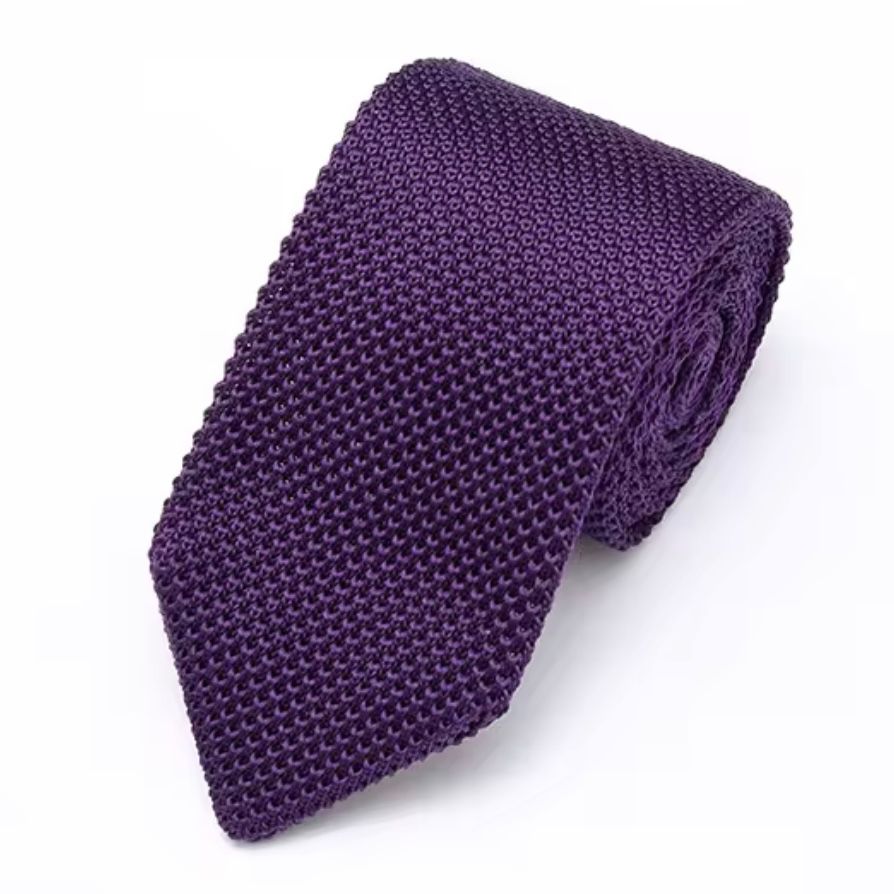 Premium purple Pointed Knitted Neck Tie in Pakistan