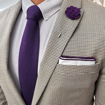 Premium purple Pointed Knitted Neck Tie in Pakistan