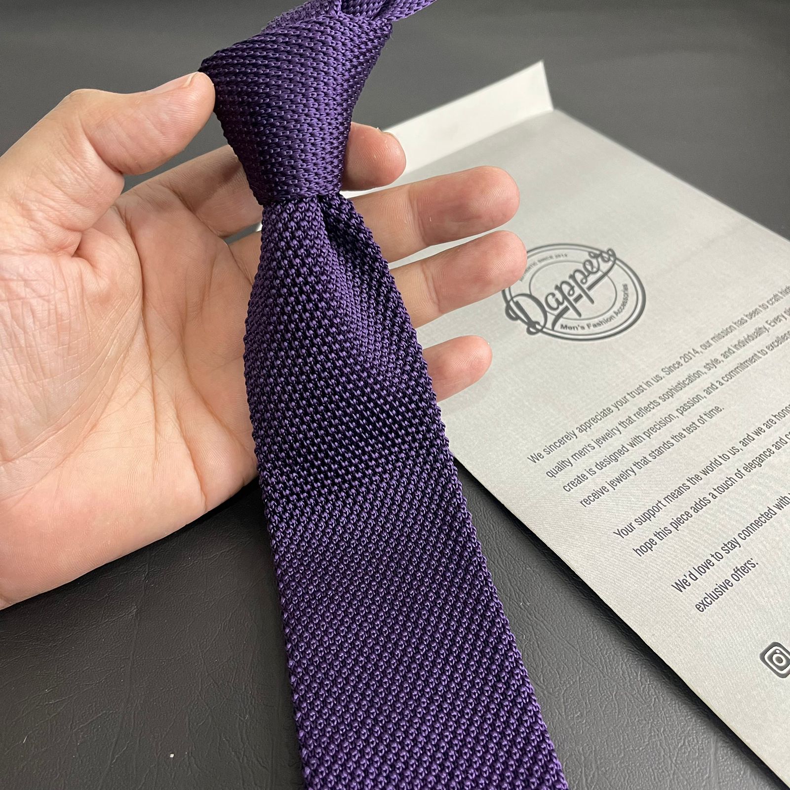 Premium indigo Pointed Knitted Neck Tie in Pakistan