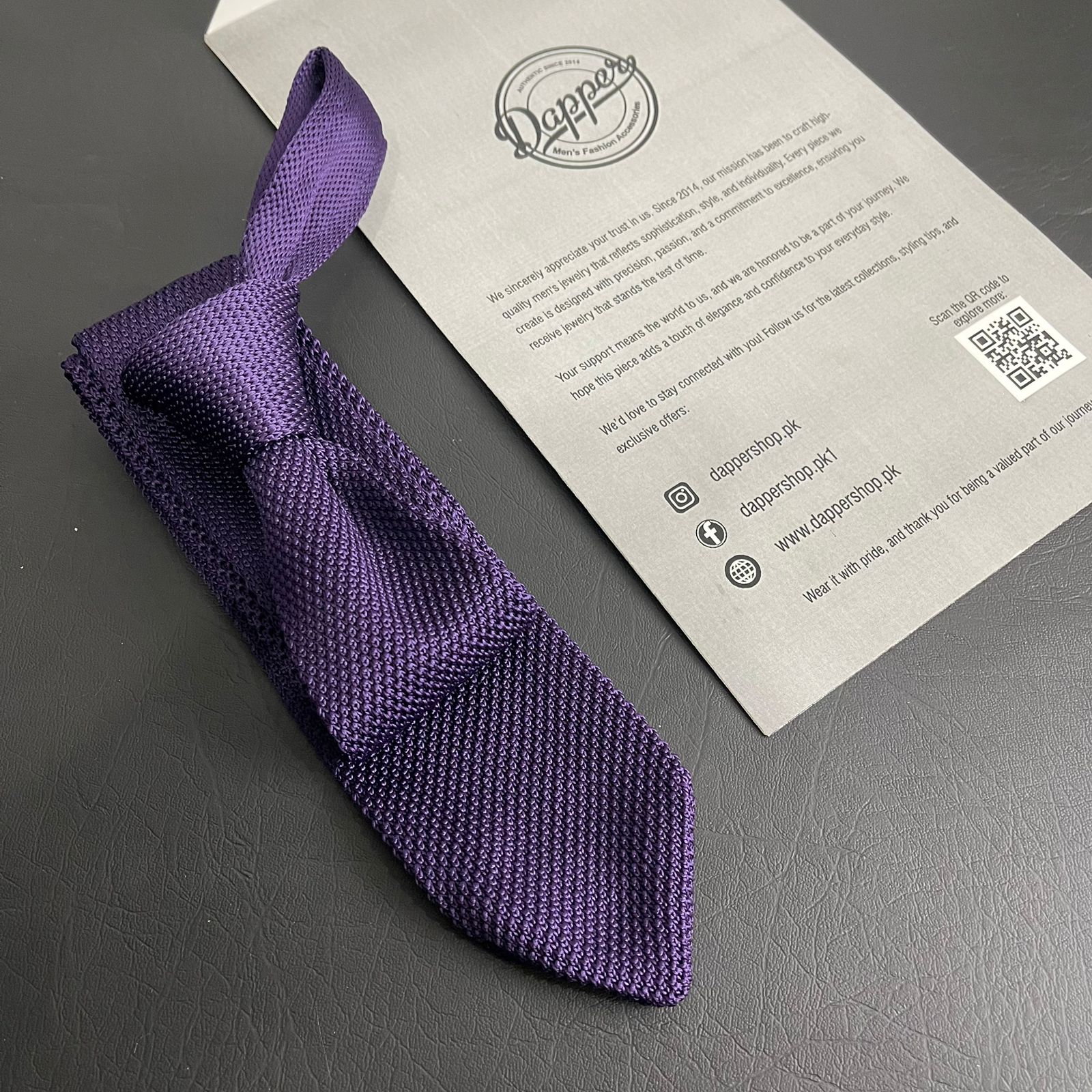 Premium plum Pointed Knitted Neck Tie in Pakistan