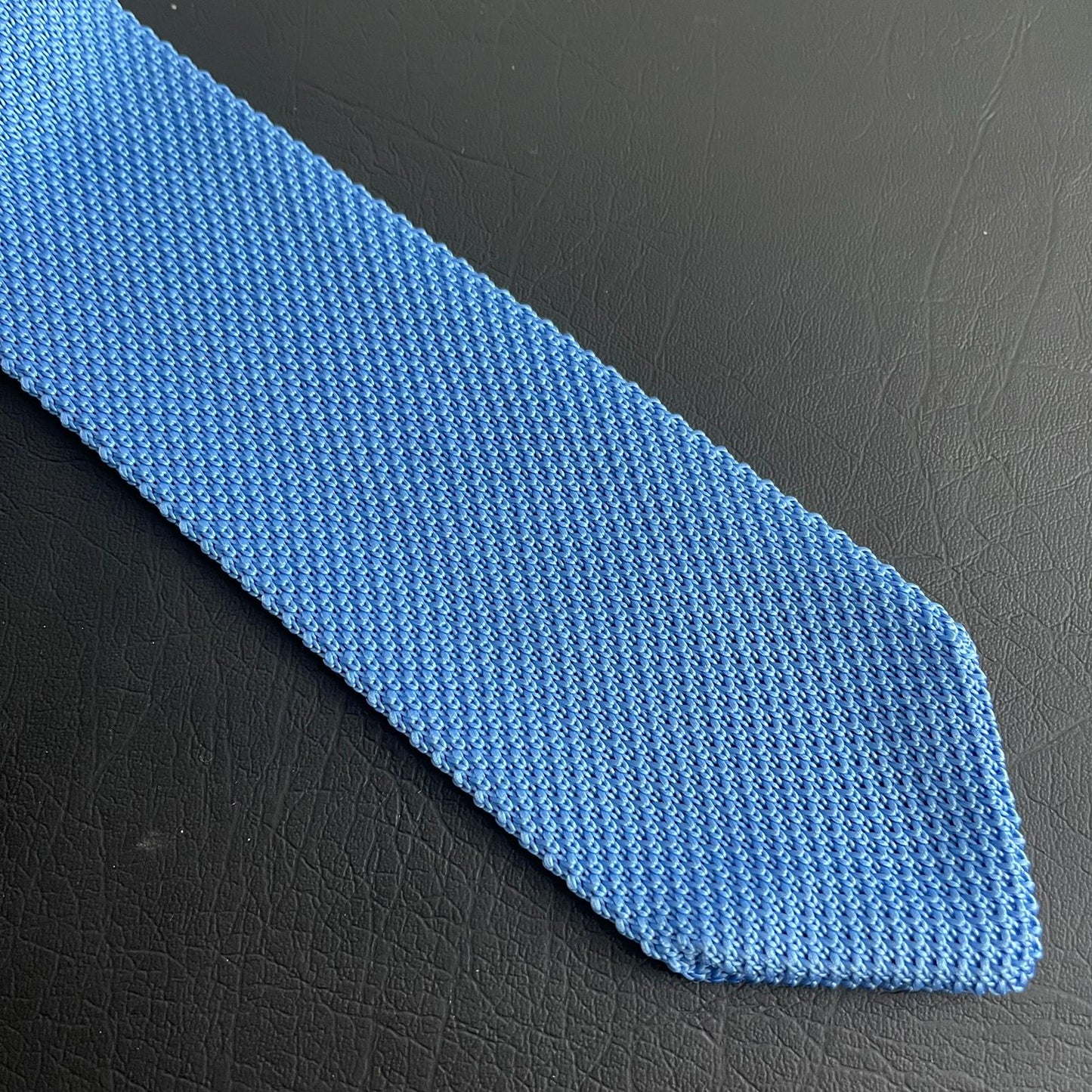 Premium sky blue Pointed Knitted Neck Tie in Pakistan