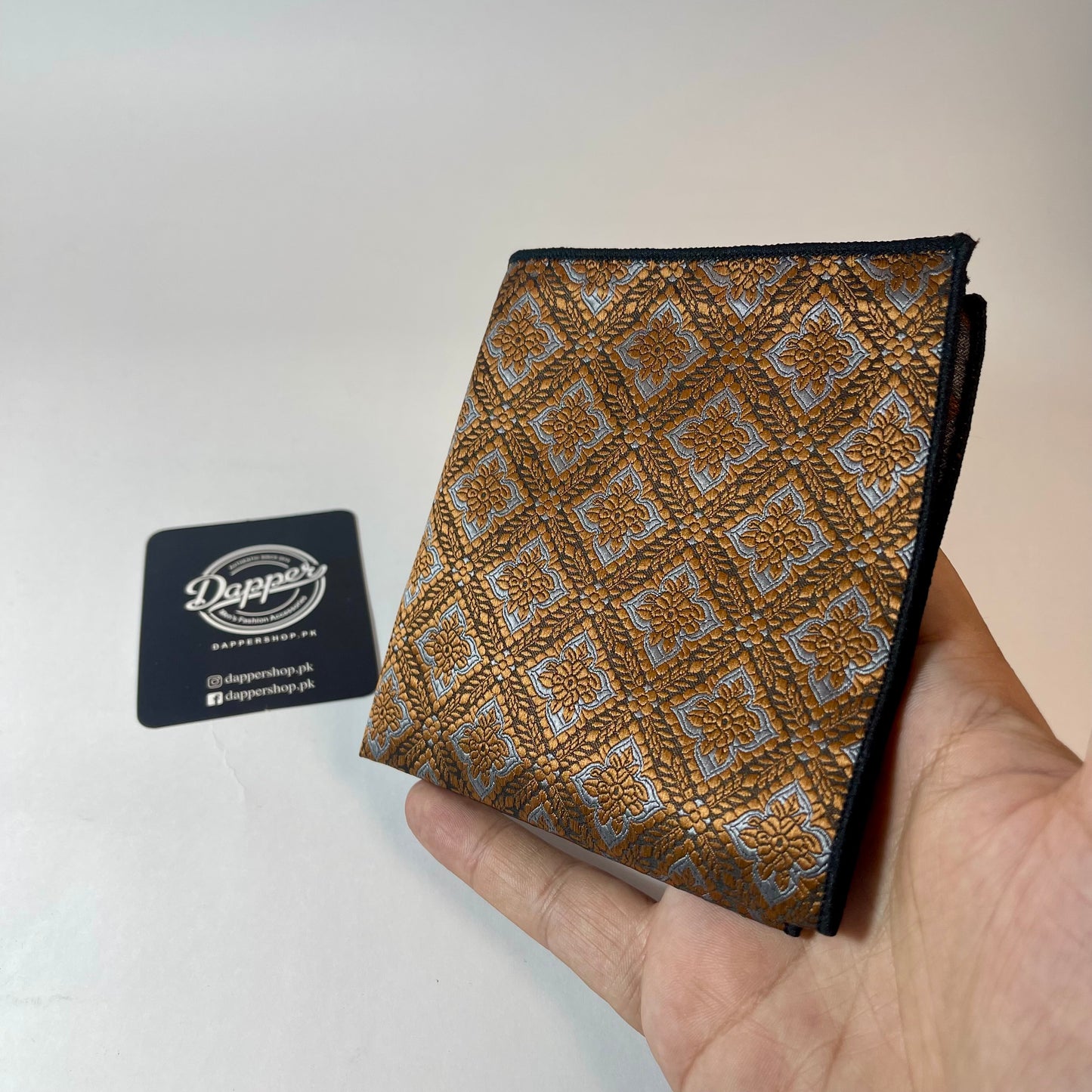 Rose Gold Floral Pattern Pocket Square handkerchief online in pakistan