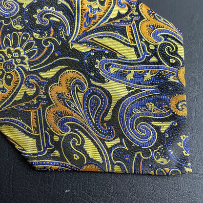 Royal Swirl Paisley jacquard cravat ascot tie and pocket square set for men online in Pakistan